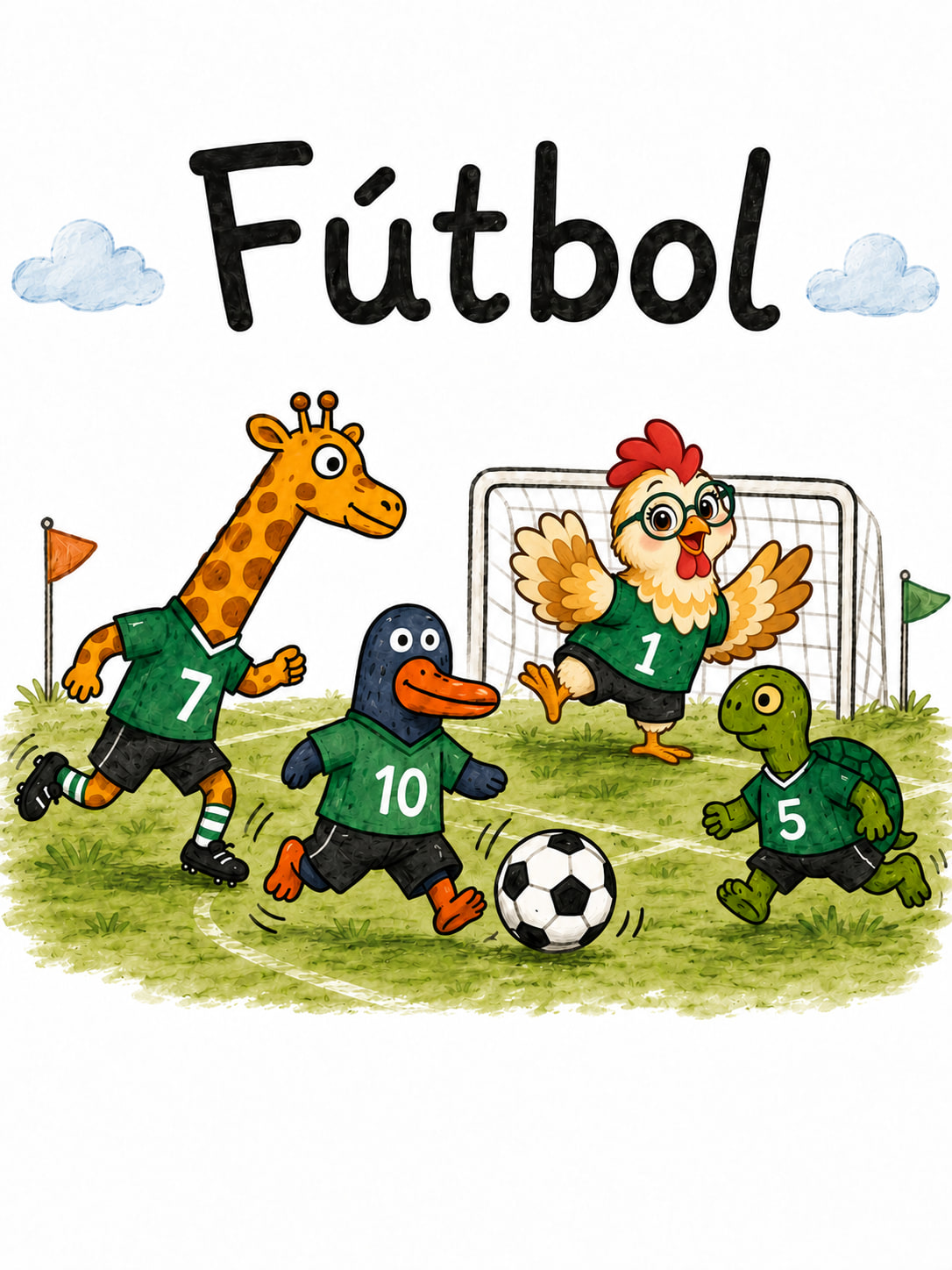 Nenos adestrando fútbol nun campo